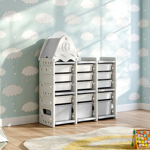 5-Tier Plastic Toy Storage Organizer with 15 Pull-Out Bins