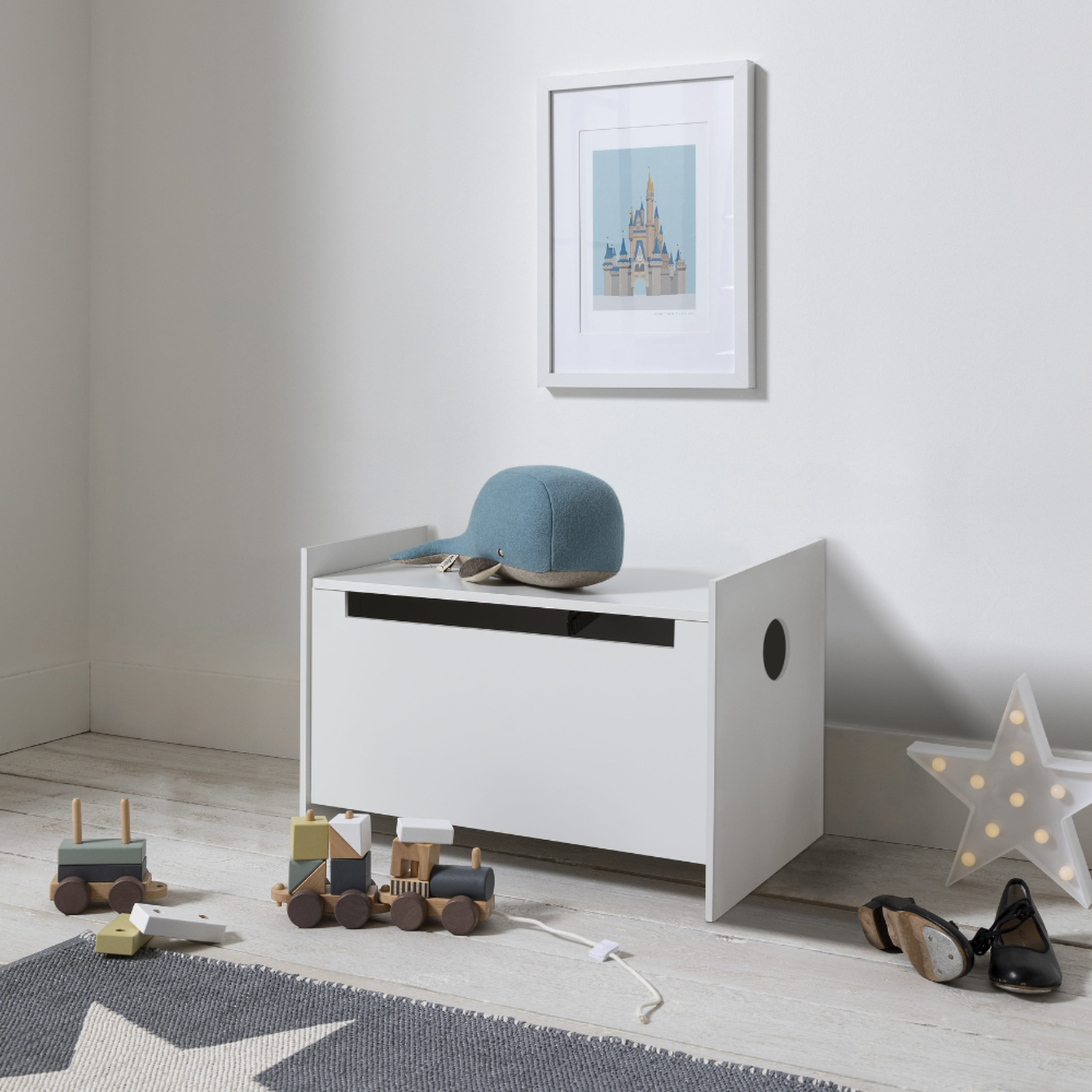 Ida Toy Box Storage Organiser In Classic White - White