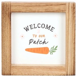 Welcome to Our Patch Carrot Wooden Frame Sign
