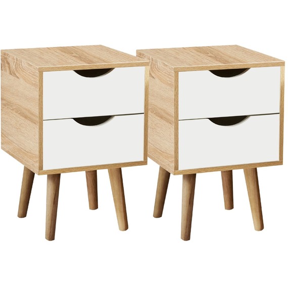 Boden Pair 2 Drawer Bedside Table Storage Units