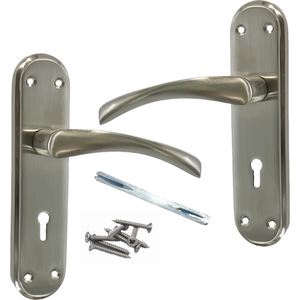 Genova Door Handles Satin Twist Lever Lock Marina Handle