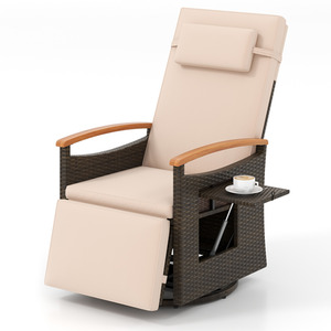 Outdoor Swivel Rattan Recliner Chair