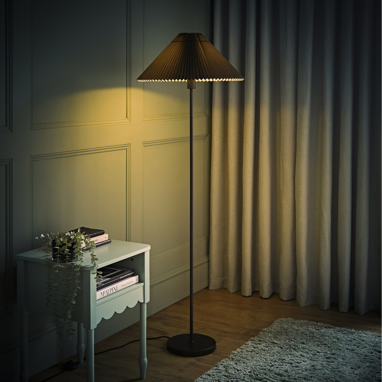 Image of Akira Fabric Pleated Shade Floor Lamp&hellip;