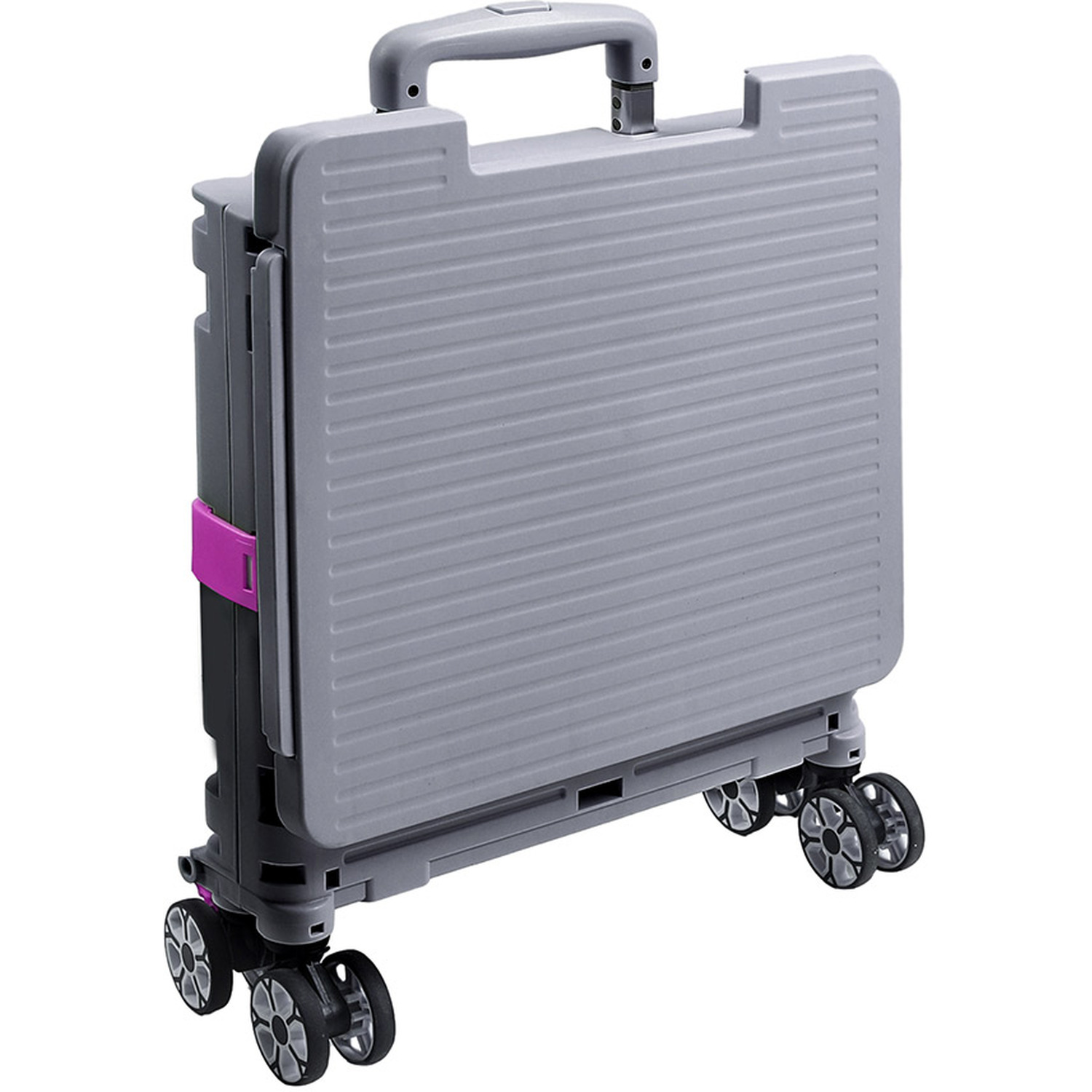 Collapsible Rolling Utility Crate with Magnetic Lid and Adjustable Handle - Adjustable Portable Crate Walls