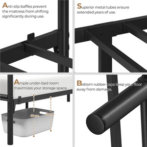Black / Double Metal Bed Frame with Cloud Design shot 7824454