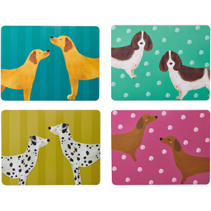 Creative Tops Set of 4 Dog Placemats, Cork Backed, Assorted Dogs 30 x 22cm