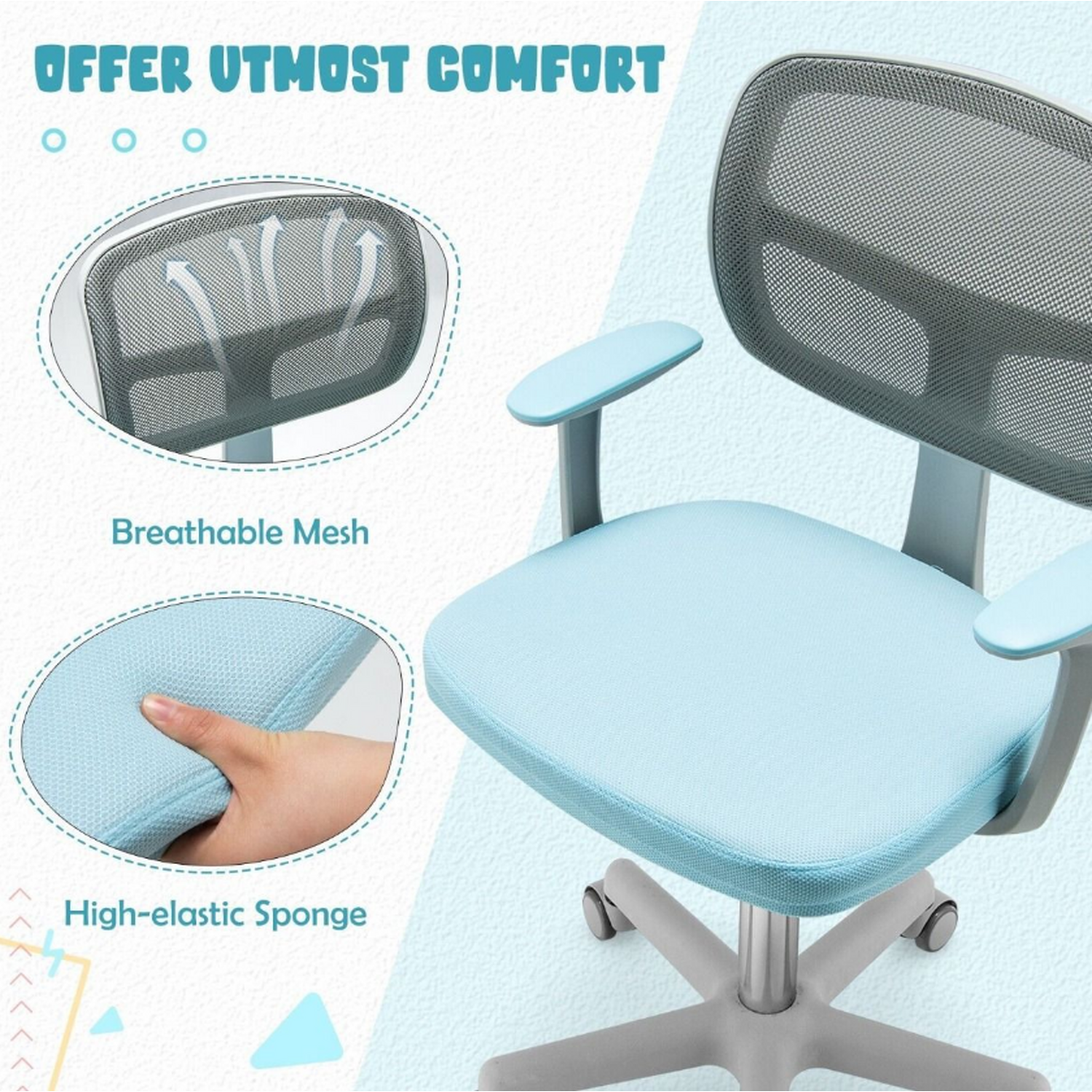 Kids Desk Chair Study Chair - Blue