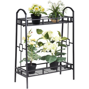 2-Tier Plant Stand Flower Pots Display Rack Shelf