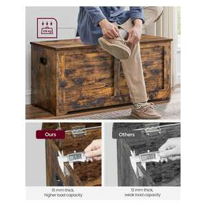 Bronze VASAGLE Chest, Bench, Blanket Box with 2 Safety Hinges, Shoe Bench shot 9331216
