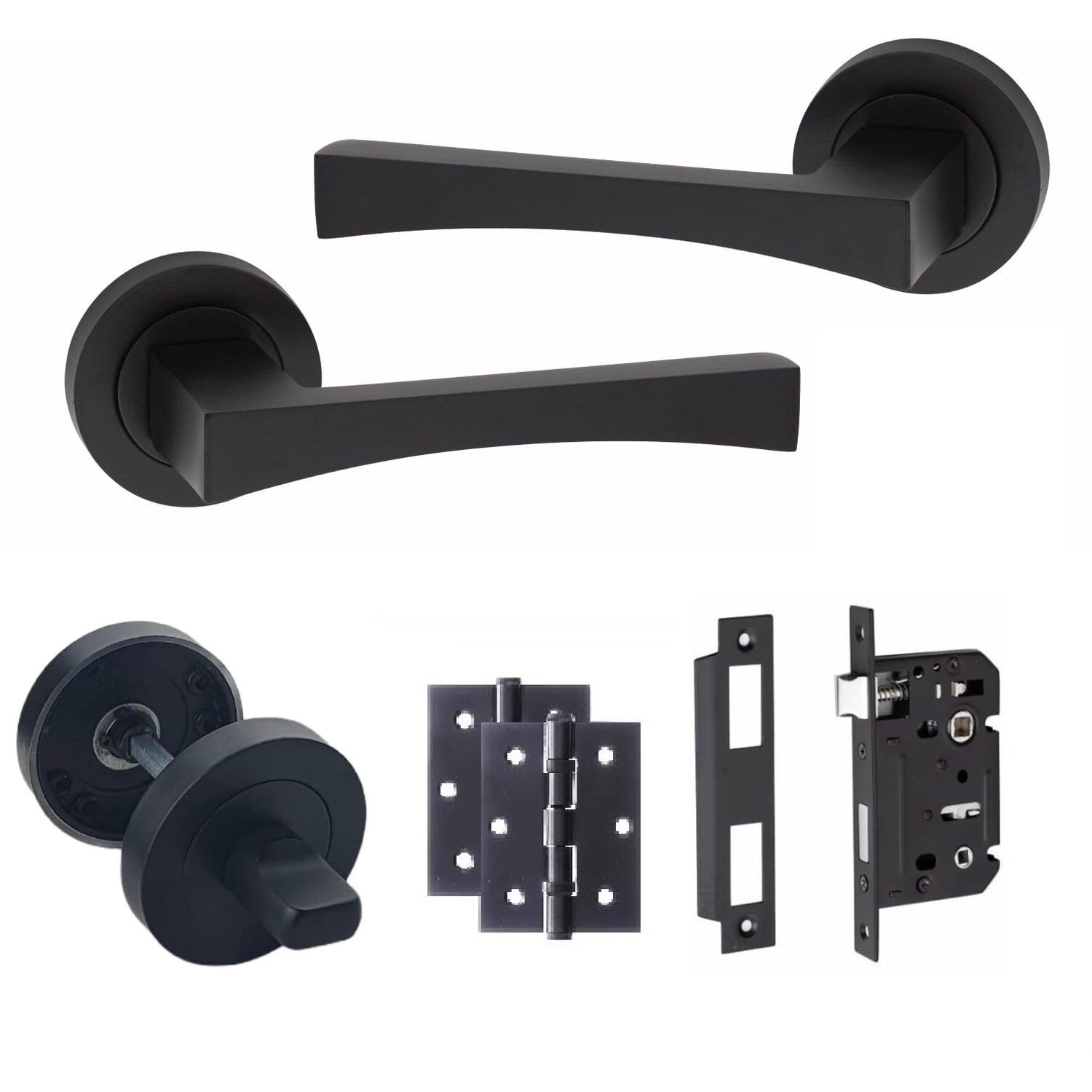 Wc Handle Set Wave Bathroom WC Toilet Door Handle On Round Rose Hinge Set