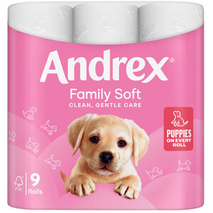 Pack of 9 Andrex Gentle Clean Toilet Rolls