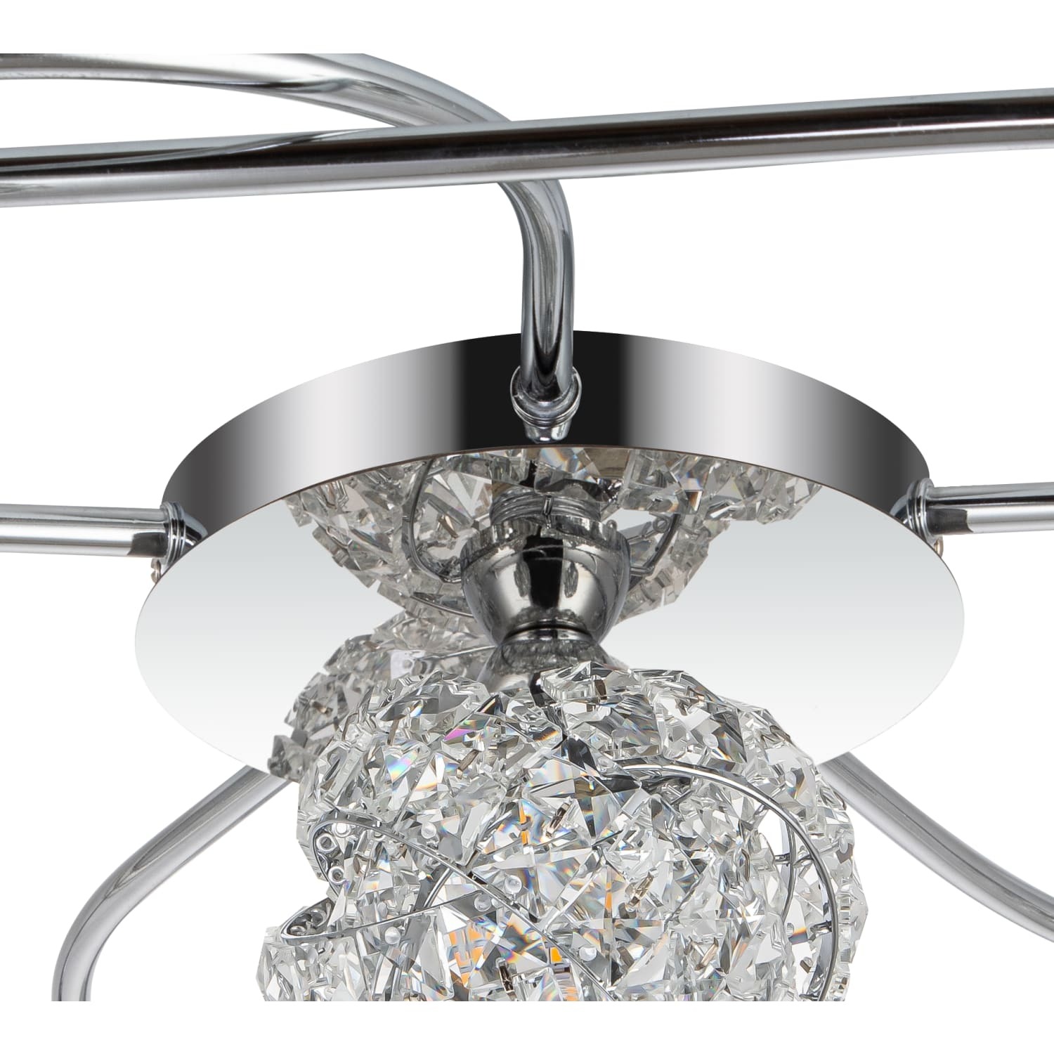 Cosylyte Mirri 6 Light Glass Ceiling Light - Chrome