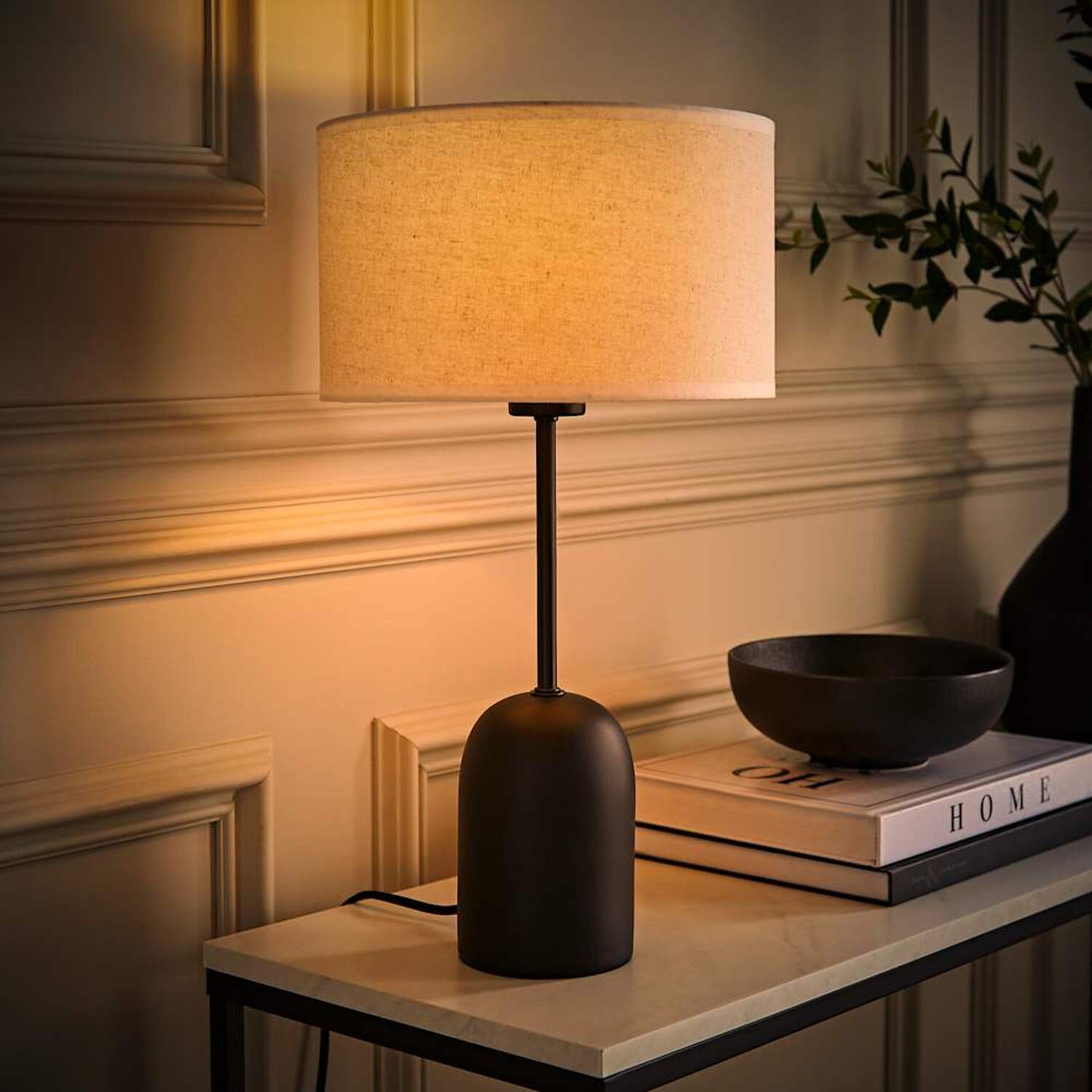 Image of Kaiden Dome Table Lamp with Linen&hellip;
