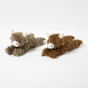Luxury Fabric Highland Cow Doorstop Set of 2