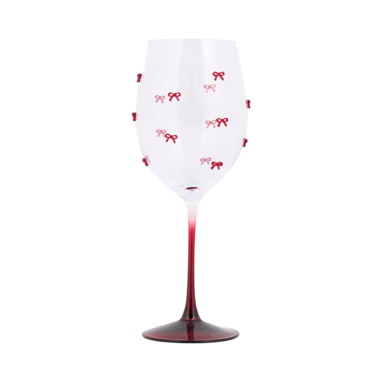 Image of Red Bows Wine Glass