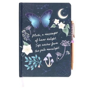 Midnight Moth Dream Journal With Amethyst Pen