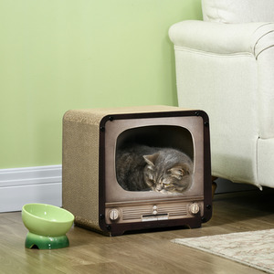 PawHut TV Shape Cat Scratching Board with Catnip