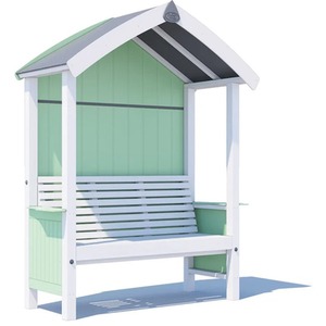 5x2ft Dunster House Garden Arbour with Painted Seat