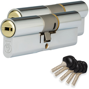 Colossus Dual Finish 3 Star Kitemarked Keyed Alike Euro Cylinder Lock