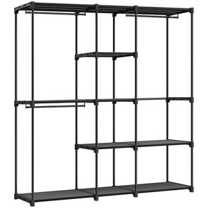 Metal Clothes Rail with Storage Shelves