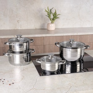 Stainless Steel Induction Safe Casserole Cookware Set with Lids