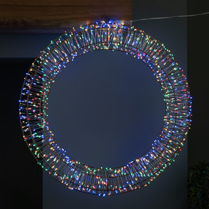 Light up Christmas Wreath with 960 Multi-Coloured LEDs