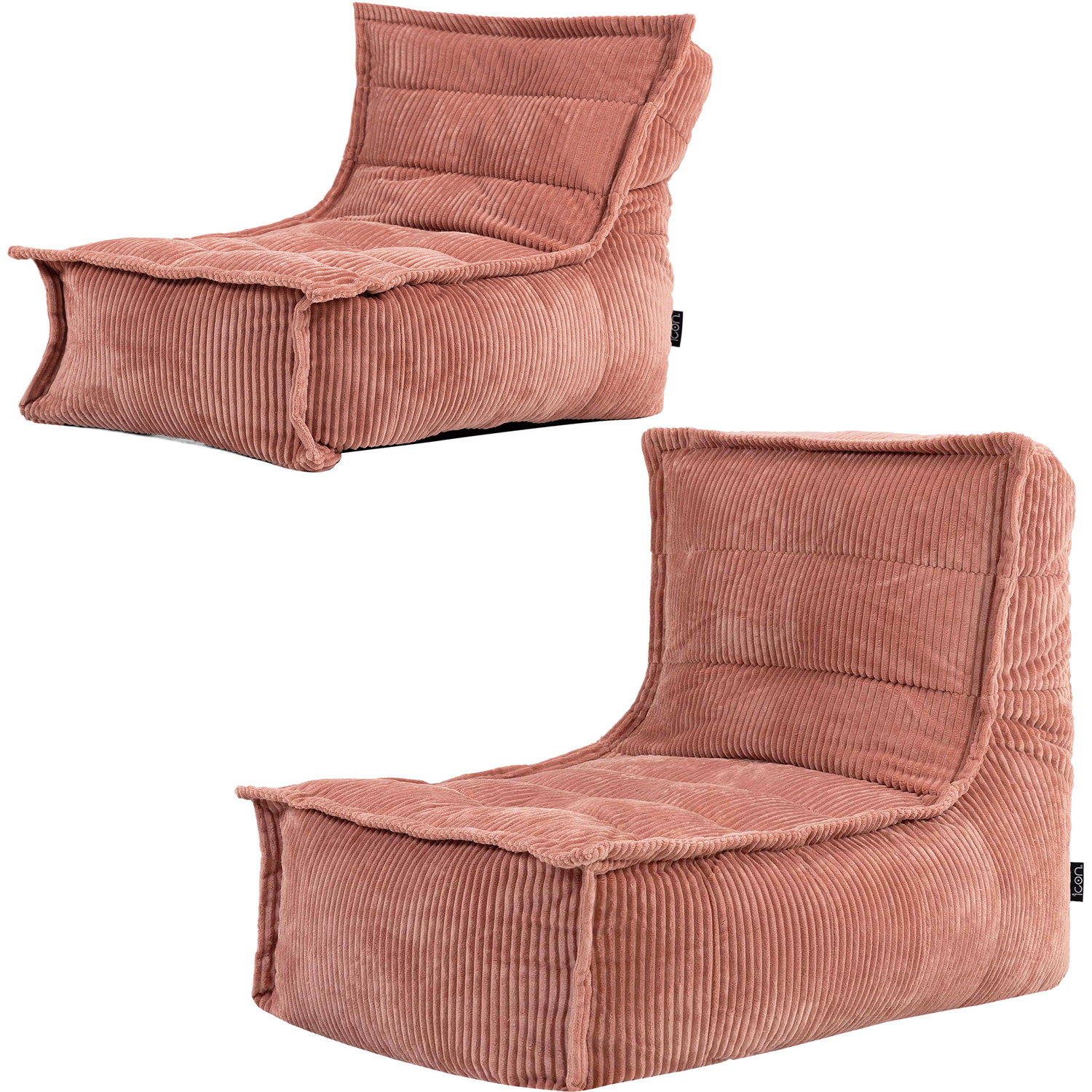 Adult And Kids Scandi Corduroy Bean Bag Set - Dawn Pink