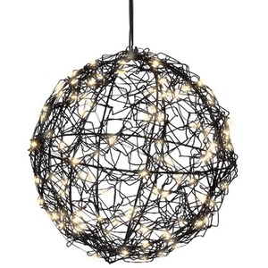 Black Wire Christmas Ball Light Micro LED Warm White Battery 15cm
