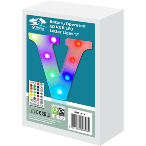St Helens Battery Operated RGB Letter V With Remote Control