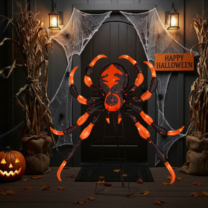 Halloween Lighted Spider on Stand