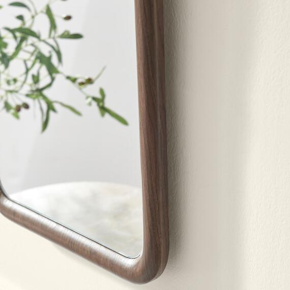 Line Walnut Wood Medium Rectangle 60x40cm Wall Mirror