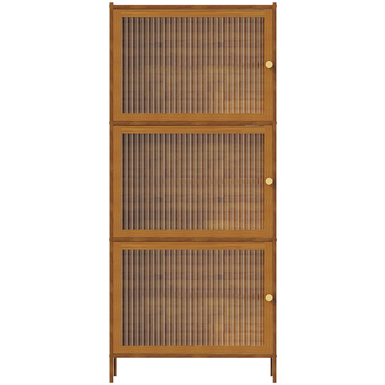 Multi-tier Bamboo Storage Cabinet - Wood 97cm