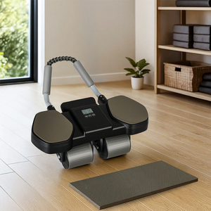 Automatic Ab Roller with Wide Elbow Pads and LCD Timer