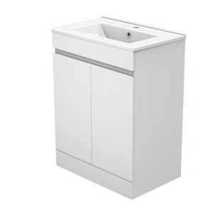 600mm Vanity Unit with Basin Gloss White Ceramic Freestanding Bathroom Cabinet