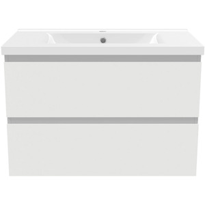 800mm Vanity Unit with Basin Gloss White Ceramic Wall Hung Bathroom Cabinet