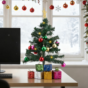 Decorated LED Christmas Tree with Baubles and Gifts