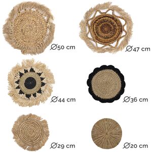 Set of Six Natural Wall Art Kribo Collection MultiColor