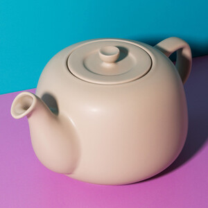 La Cafetire Classic 4 Cup Ceramic Teapot, 1.2L 'Latte' Teapot, Non-Drip Spout