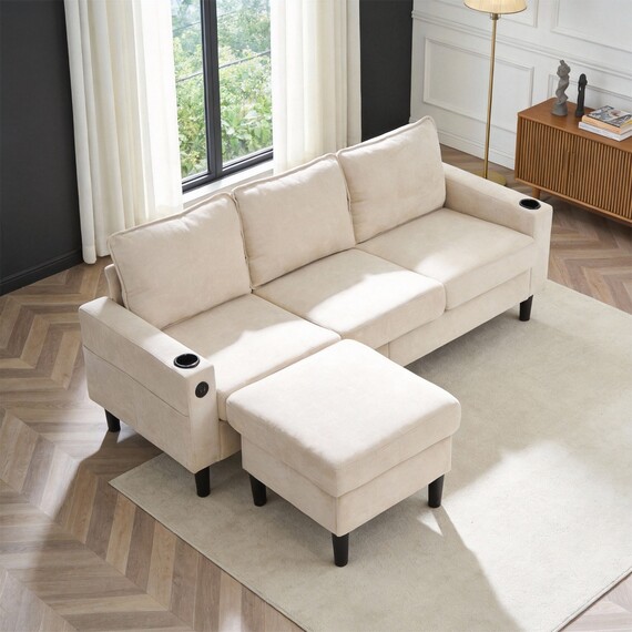 L-Shaped Corner Sofa 4-Seater Sectional Sofa Couches