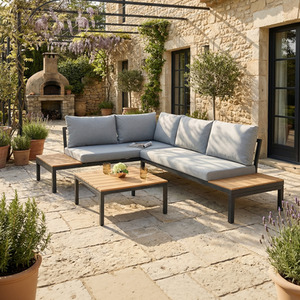 Rhea 4 Seater Garden Set with Table Platform Corner Sofa