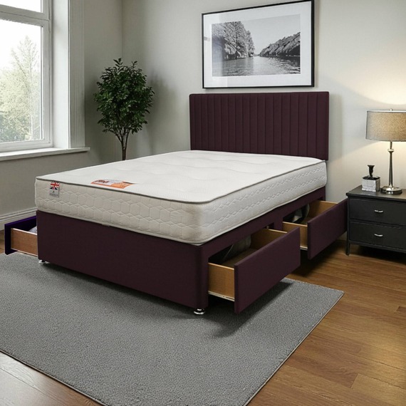 Emily Plush Bed Set With Mattress, 4 Drawers And 24