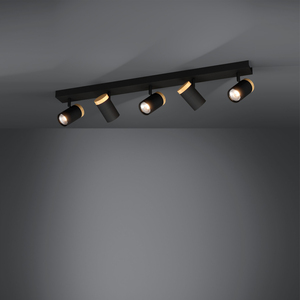 EGLO Cartagena LED Warm White Adjustable 5-Light Spotlight, Black And Brown