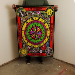 Cotton Wall Art 70x110cm - Circle of Life Zodiac  Symbols