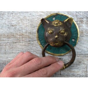 Cats Head Brass Door Knocker Classic Durable Home Decor