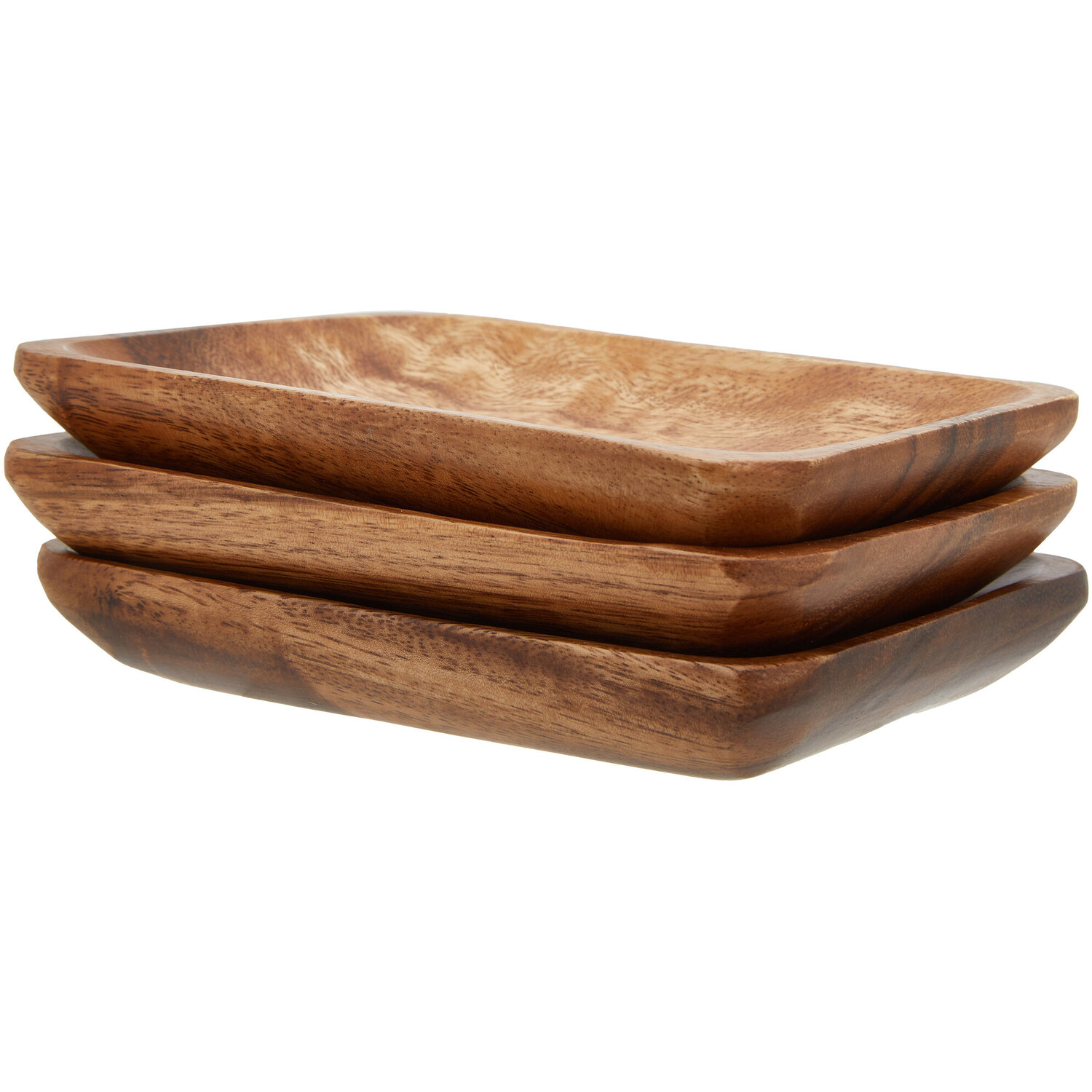 Kora Acacia Set Of Three Serving Dishes - Natural