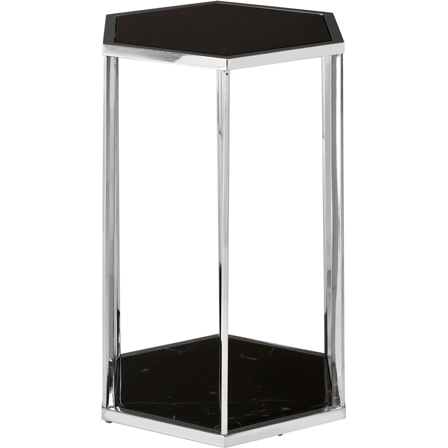 Fifty Five South Piermount Black And Silver End Table - Silver