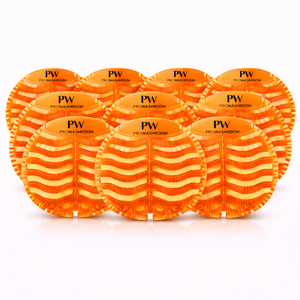 Urinal Mats Pack of 10 Fresh Orange Scent Anti-Splash and 30 Day Odour Control Individually Wrapped