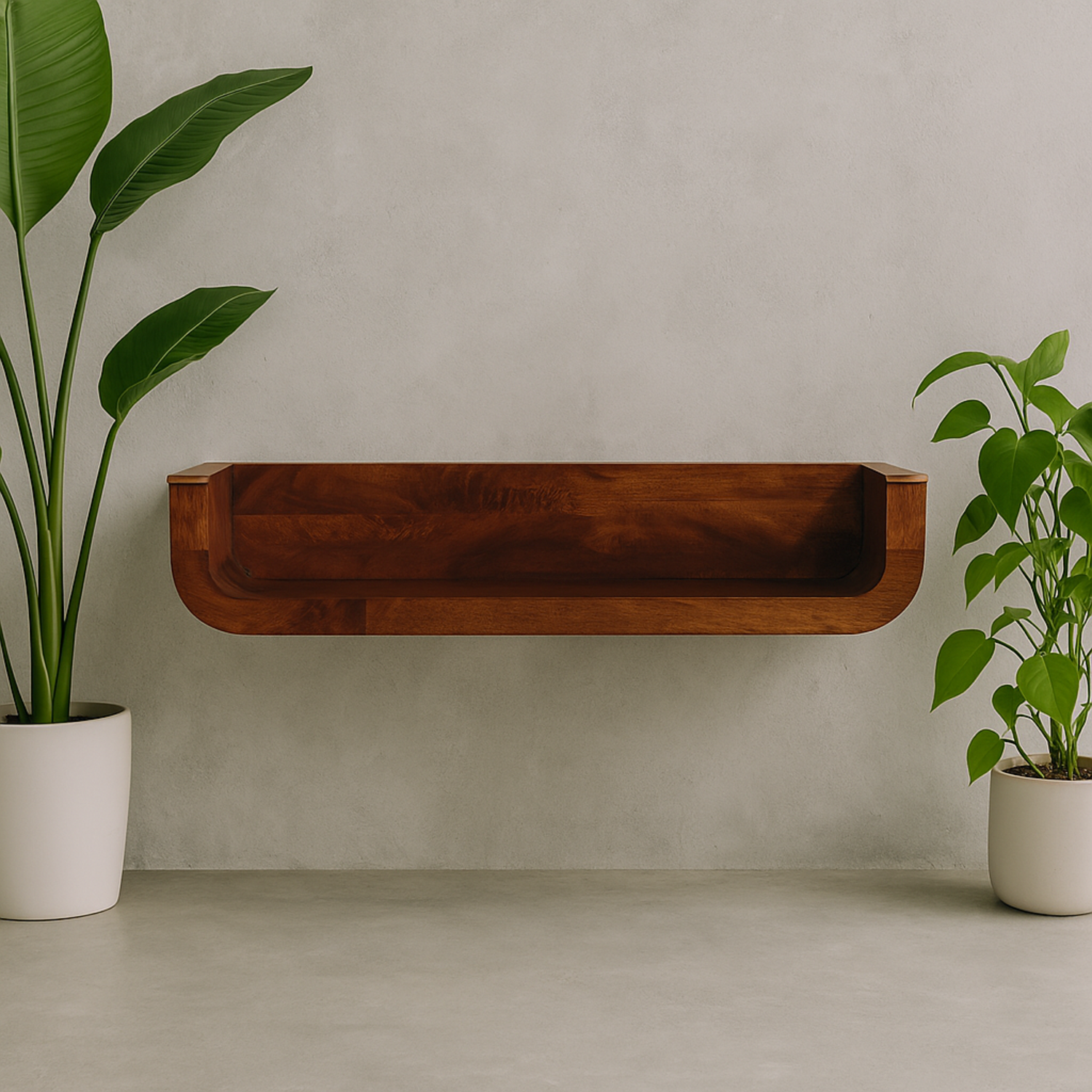 Dinan Chestnut Mango Wood Floating Console Table - Brown