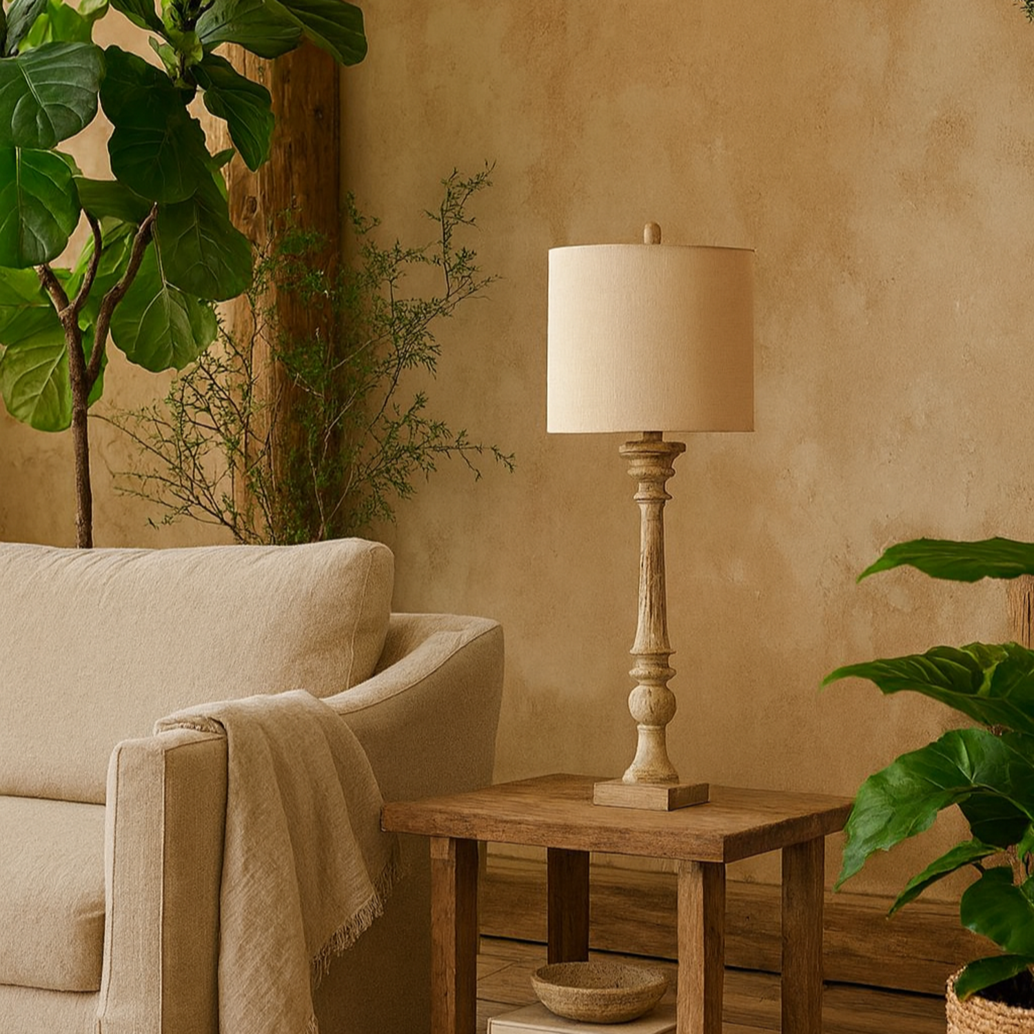 Image of Thornvale Tall Candlestick Table Lamp with&hellip;