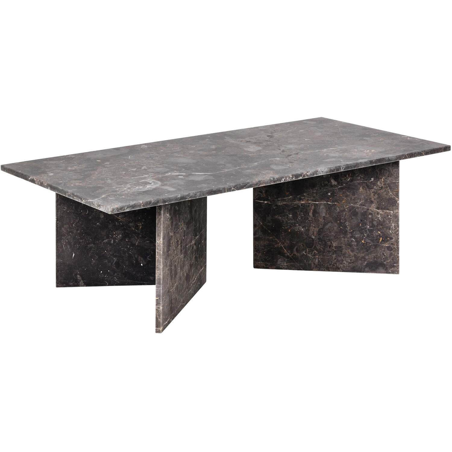 Singapore Marron Marble Rectangular Coffee Table - Brown